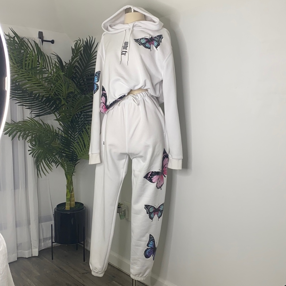 White Butterfly Joggers/Sweatpants